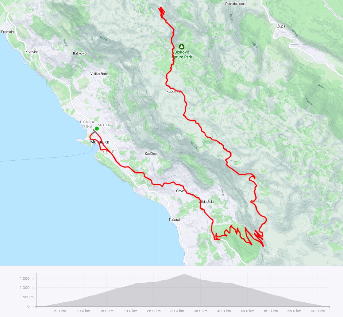 Mapa trasy z portalu strava